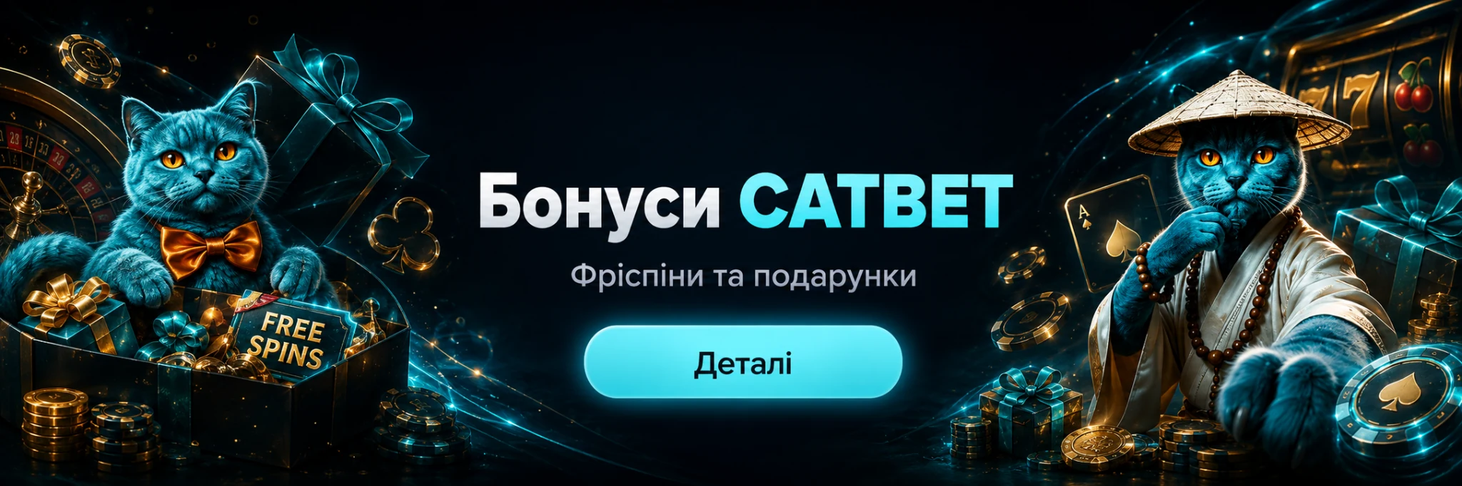 Бонуси CATBET — фріспіни та подарунки